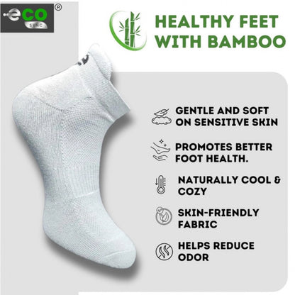 4_Pair Set Unisex Casual Bamboo Cotton Printed Ankle Length Socks (Multicolor)