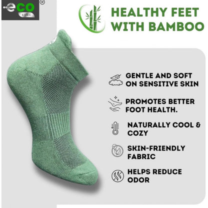 4_Pair Set Unisex Casual Bamboo Cotton Printed Ankle Length Socks (Multicolor)