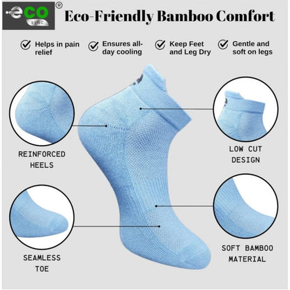 4_Pair Set Unisex Casual Bamboo Cotton Printed Ankle Length Socks (Multicolor)