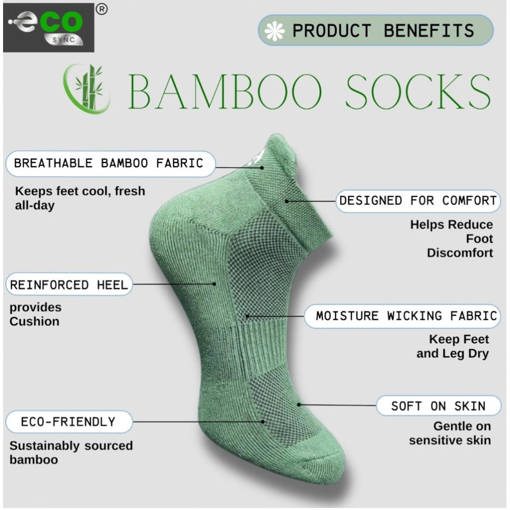 4_Pair Set Unisex Casual Bamboo Cotton Printed Ankle Length Socks (Multicolor)
