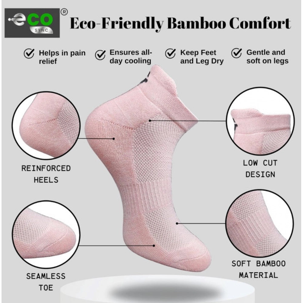 4_Pair Set Unisex Casual Bamboo Cotton Printed Ankle Length Socks (Multicolor)