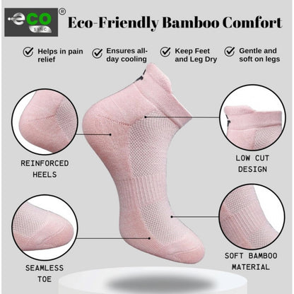 4_Pair Set Unisex Casual Bamboo Cotton Printed Ankle Length Socks (Multicolor)