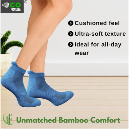 4_Pair Set Unisex Casual Bamboo Cotton Printed Ankle Length Socks (Multicolor)