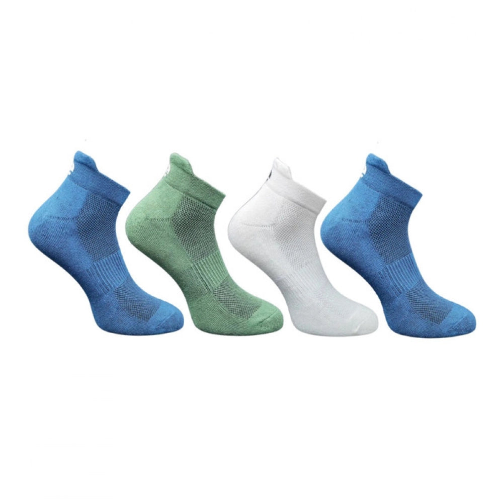4_Pair Set Unisex Casual Bamboo Cotton Printed Ankle Length Socks (Multicolor)