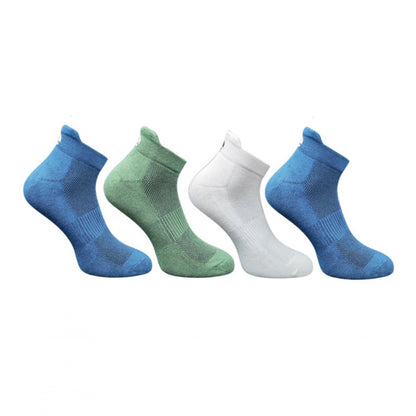 4_Pair Set Unisex Casual Bamboo Cotton Printed Ankle Length Socks (Multicolor)