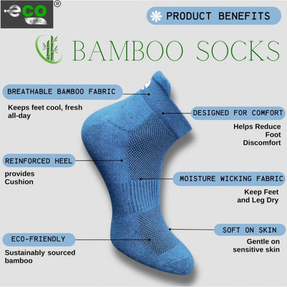 4_Pair Set Unisex Casual Bamboo Cotton Printed Ankle Length Socks (Multicolor)
