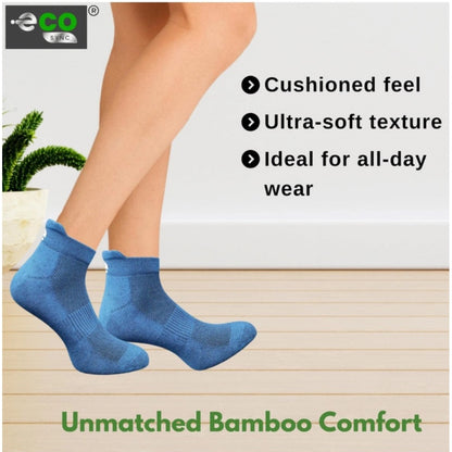 4_Pair Set Unisex Casual Bamboo Cotton Printed Ankle Length Socks (Multicolor)