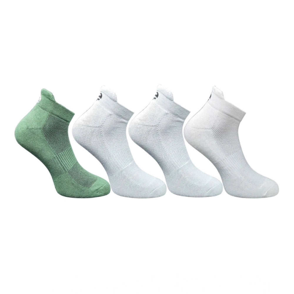4_Pair Set Unisex Casual Bamboo Cotton Printed Ankle Length Socks (Multicolor)