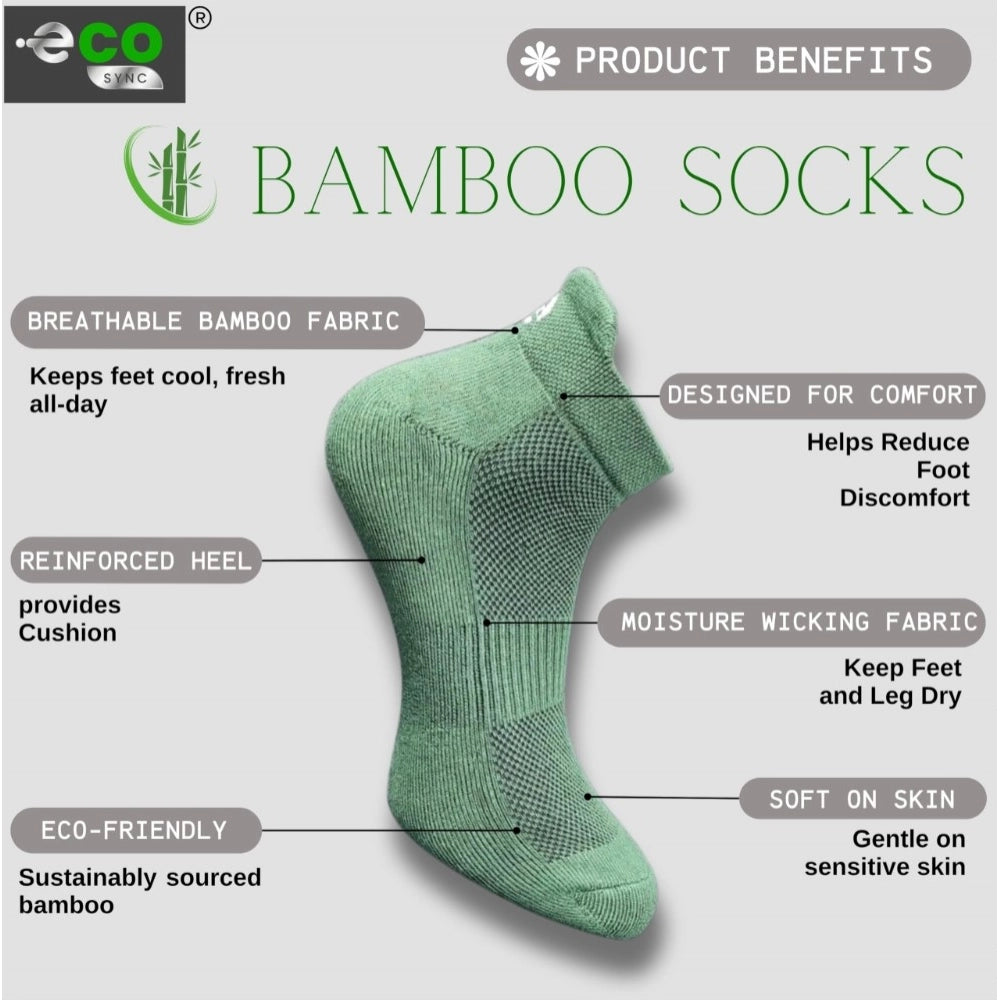 4_Pair Set Unisex Casual Bamboo Cotton Printed Ankle Length Socks (Multicolor)
