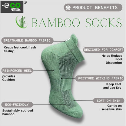 4_Pair Set Unisex Casual Bamboo Cotton Printed Ankle Length Socks (Multicolor)