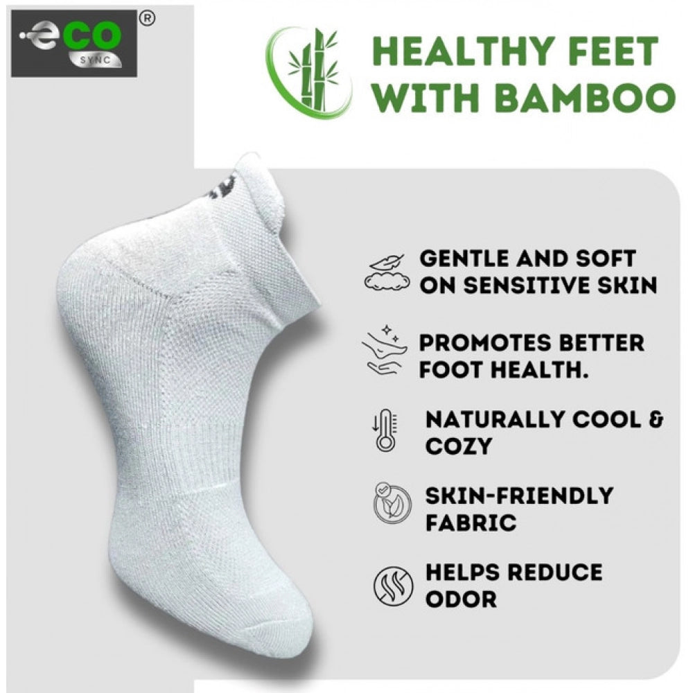 4_Pair Set Unisex Casual Bamboo Cotton Printed Ankle Length Socks (Multicolor)