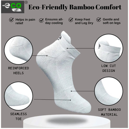 4_Pair Set Unisex Casual Bamboo Cotton Printed Ankle Length Socks (Multicolor)