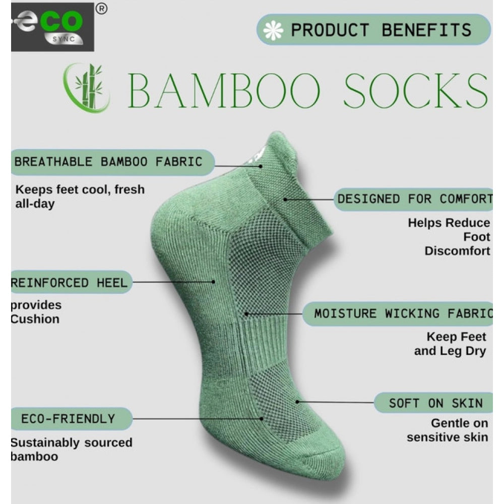 4_Pair Set Unisex Casual Bamboo Cotton Printed Ankle Length Socks (Multicolor)