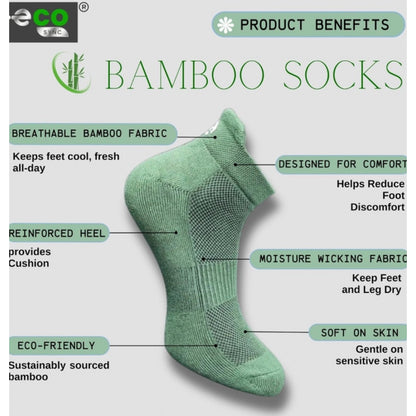 4_Pair Set Unisex Casual Bamboo Cotton Printed Ankle Length Socks (Multicolor)