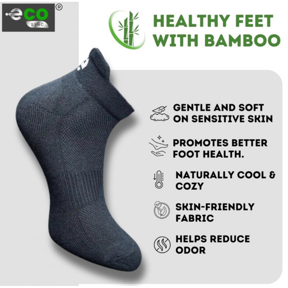 4_Pair Set Unisex Casual Bamboo Cotton Printed Ankle Length Socks (Multicolor)