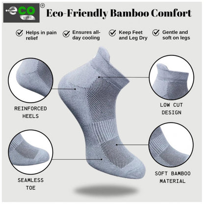 4_Pair Set Unisex Casual Bamboo Cotton Printed Ankle Length Socks (Multicolor)