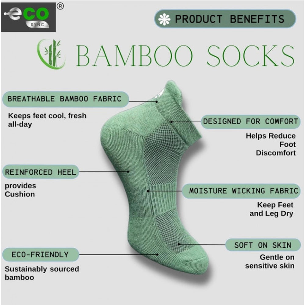 4_Pair Set Unisex Casual Bamboo Cotton Printed Ankle Length Socks (Multicolor)