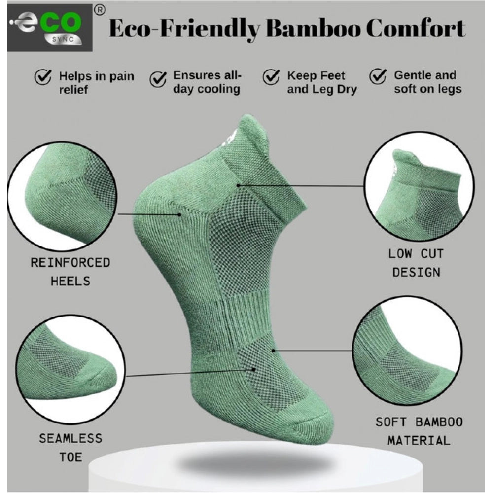 4_Pair Set Unisex Casual Bamboo Cotton Printed Ankle Length Socks (Multicolor)