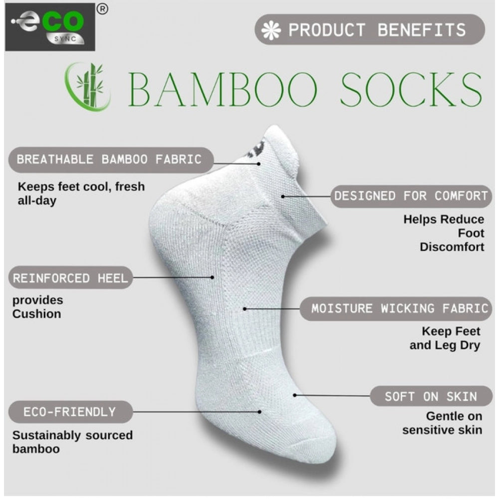 4_Pair Set Unisex Casual Bamboo Cotton Printed Ankle Length Socks (Multicolor)