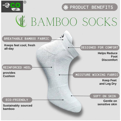 4_Pair Set Unisex Casual Bamboo Cotton Printed Ankle Length Socks (Multicolor)