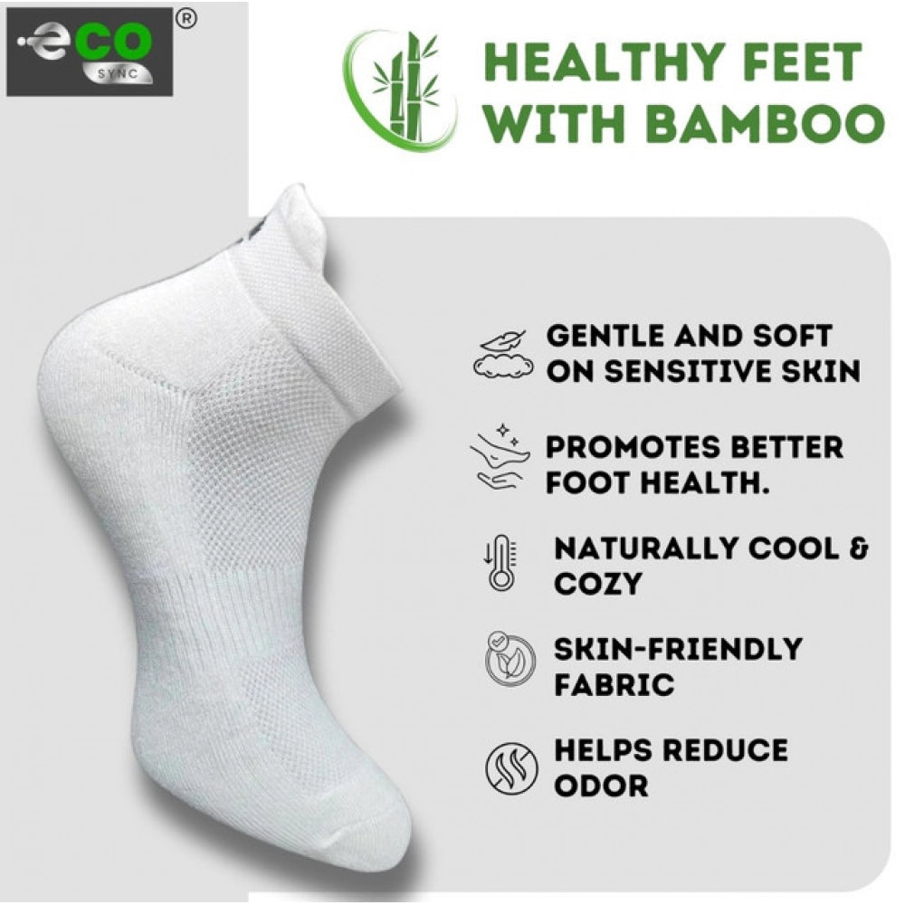 4_Pair Set Unisex Casual Bamboo Cotton Printed Ankle Length Socks (Multicolor)