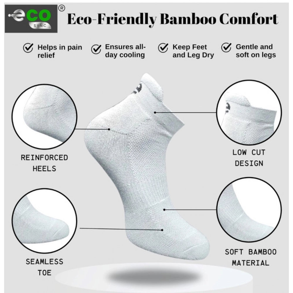 4_Pair Set Unisex Casual Bamboo Cotton Printed Ankle Length Socks (Multicolor)
