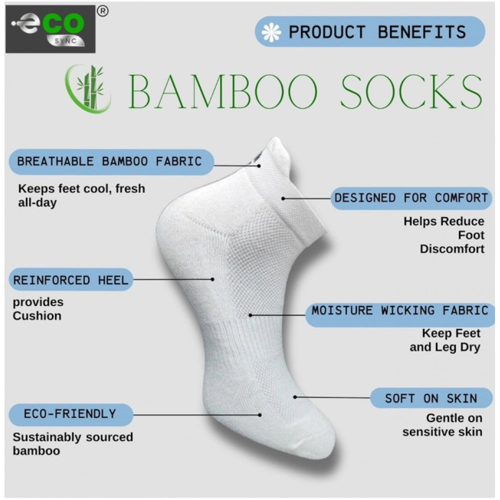 4_Pair Set Unisex Casual Bamboo Cotton Printed Ankle Length Socks (Multicolor)