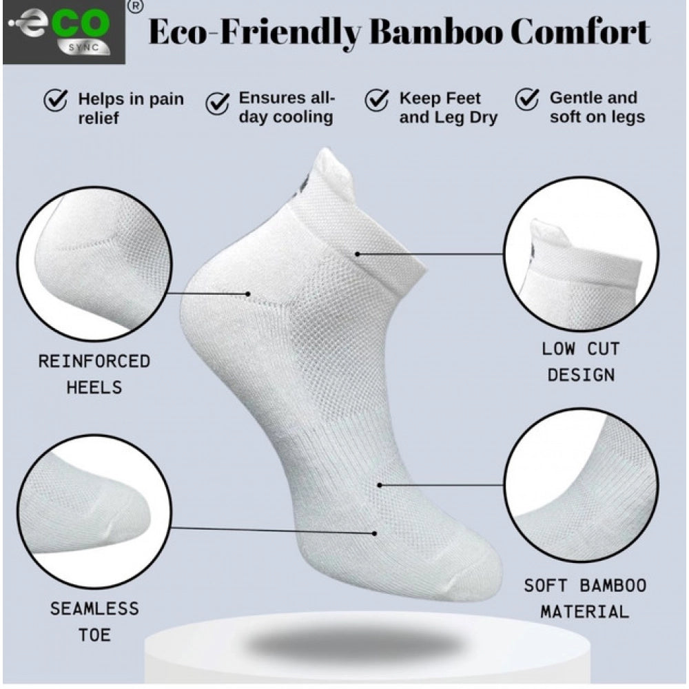 4_Pair Set Unisex Casual Bamboo Cotton Printed Ankle Length Socks (Multicolor)