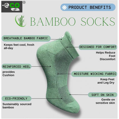 4_Pair Set Unisex Casual Bamboo Cotton Printed Ankle Length Socks (Multicolor)