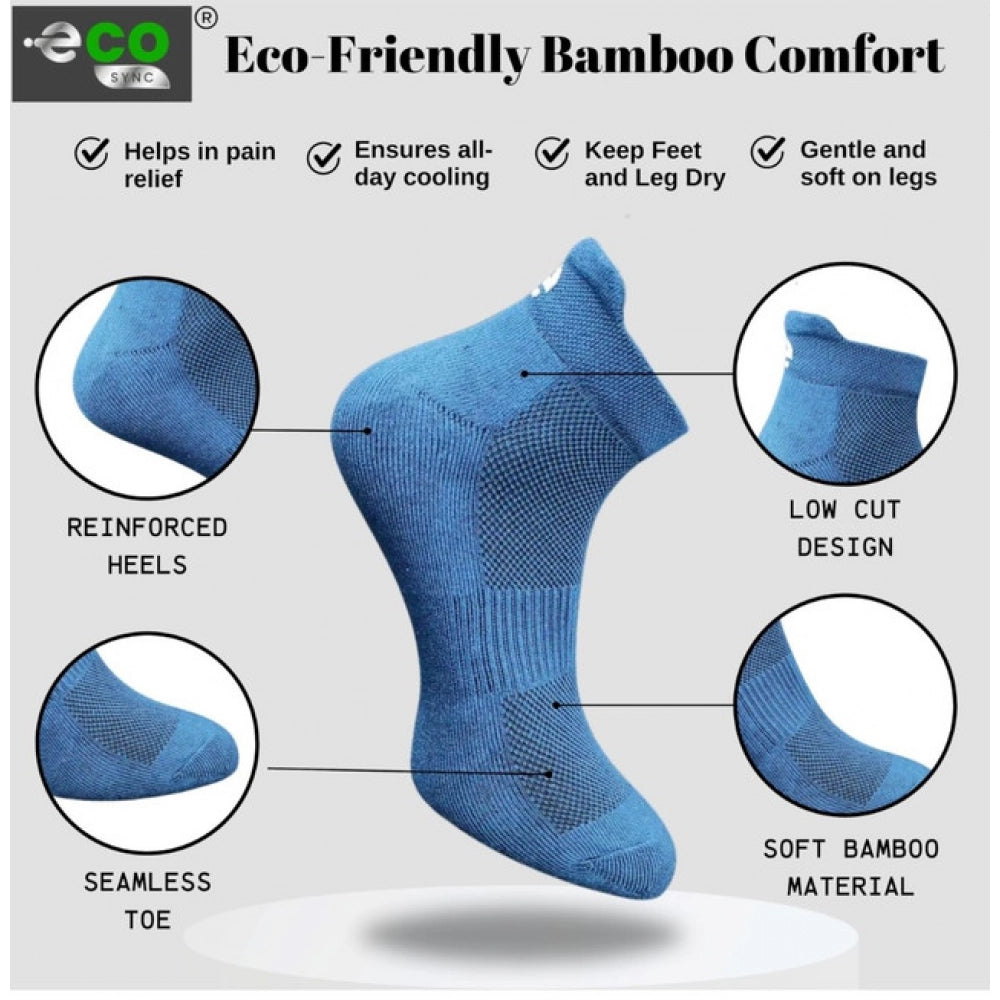 4_Pair Set Unisex Casual Bamboo Cotton Printed Ankle Length Socks (Multicolor)