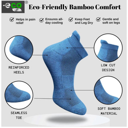 4_Pair Set Unisex Casual Bamboo Cotton Printed Ankle Length Socks (Multicolor)