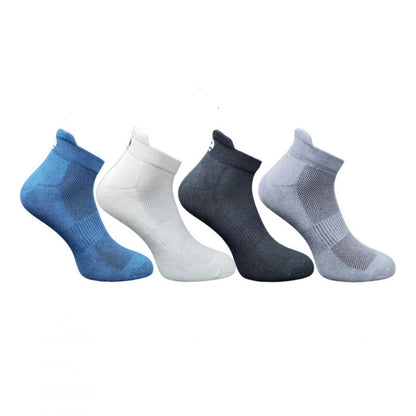 4_Pair Set Unisex Casual Bamboo Cotton Printed Ankle Length Socks (Multicolor)