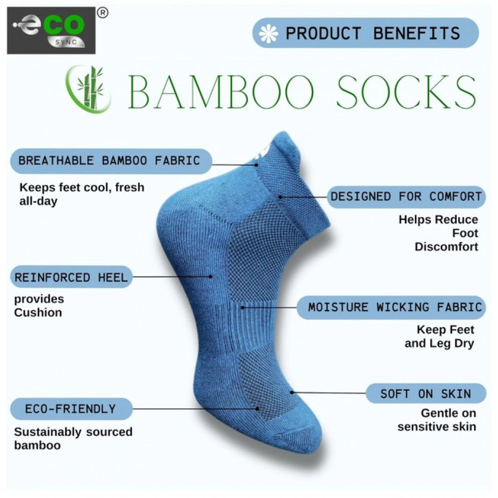 4_Pair Set Unisex Casual Bamboo Cotton Printed Ankle Length Socks (Multicolor)