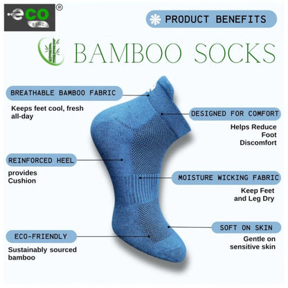 4_Pair Set Unisex Casual Bamboo Cotton Printed Ankle Length Socks (Multicolor)