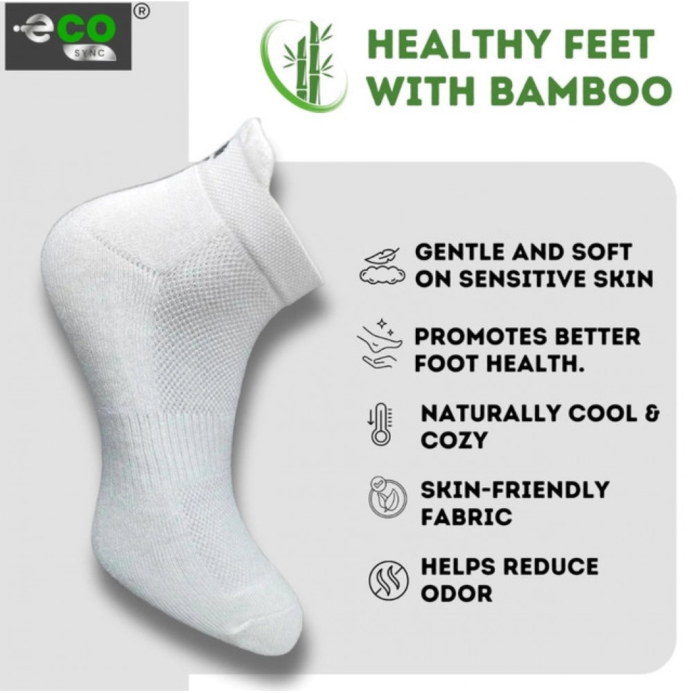 4_Pair Set Unisex Casual Bamboo Cotton Printed Ankle Length Socks (Multicolor)