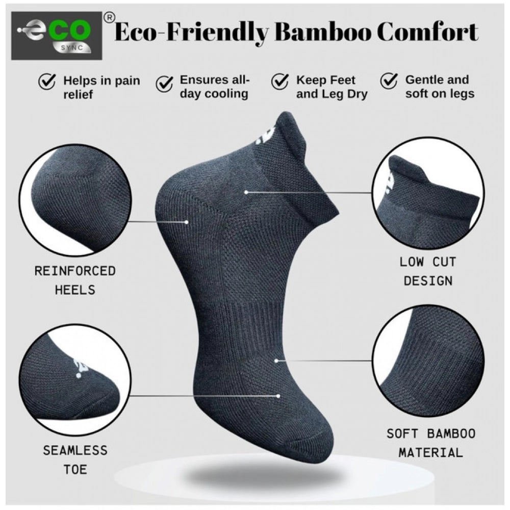 4_Pair Set Unisex Casual Bamboo Cotton Printed Ankle Length Socks (Multicolor)
