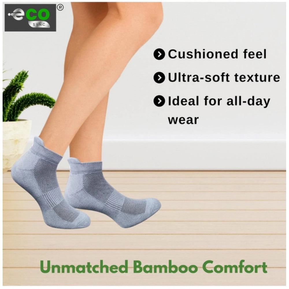 4_Pair Set Unisex Casual Bamboo Cotton Printed Ankle Length Socks (Multicolor)