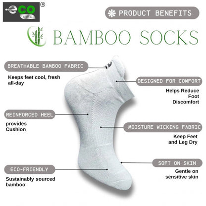 4_Pair Set Unisex Casual Bamboo Cotton Printed Ankle Length Socks (Multicolor)