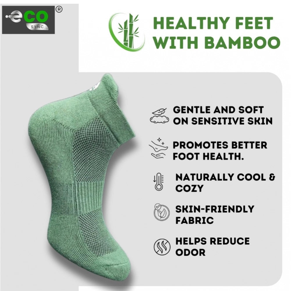 4_Pair Set Unisex Casual Bamboo Cotton Printed Ankle Length Socks (Multicolor)