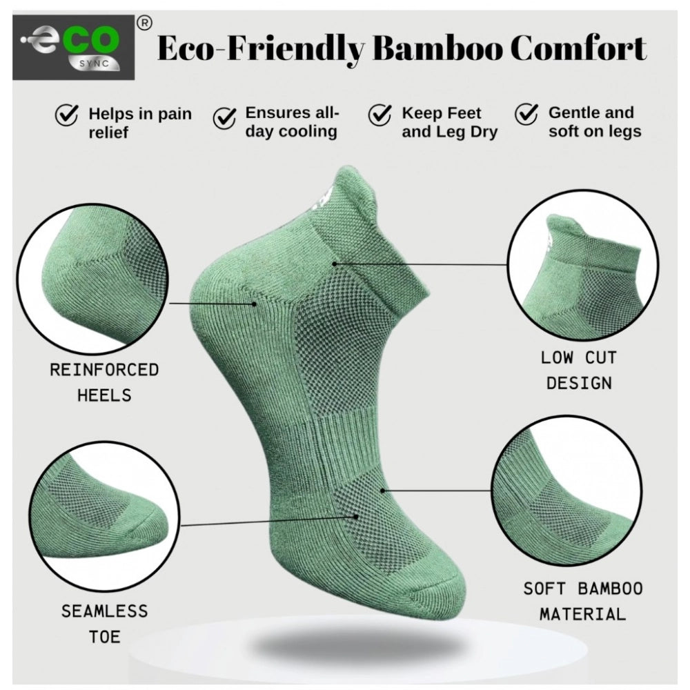 4_Pair Set Unisex Casual Bamboo Cotton Printed Ankle Length Socks (Multicolor)