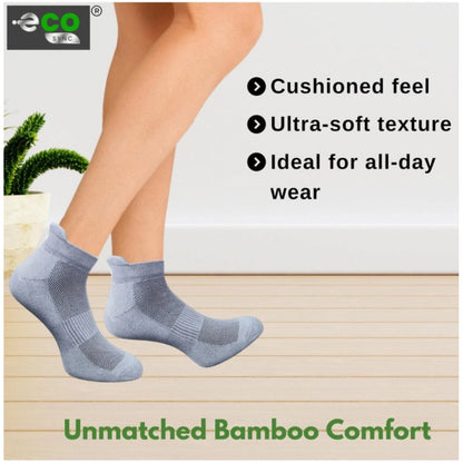 4_Pair Set Unisex Casual Bamboo Cotton Printed Ankle Length Socks (Multicolor)