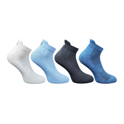 4_Pair Set Unisex Casual Bamboo Cotton Printed Ankle Length Socks (Multicolor)