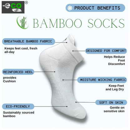 4_Pair Set Unisex Casual Bamboo Cotton Printed Ankle Length Socks (Multicolor)