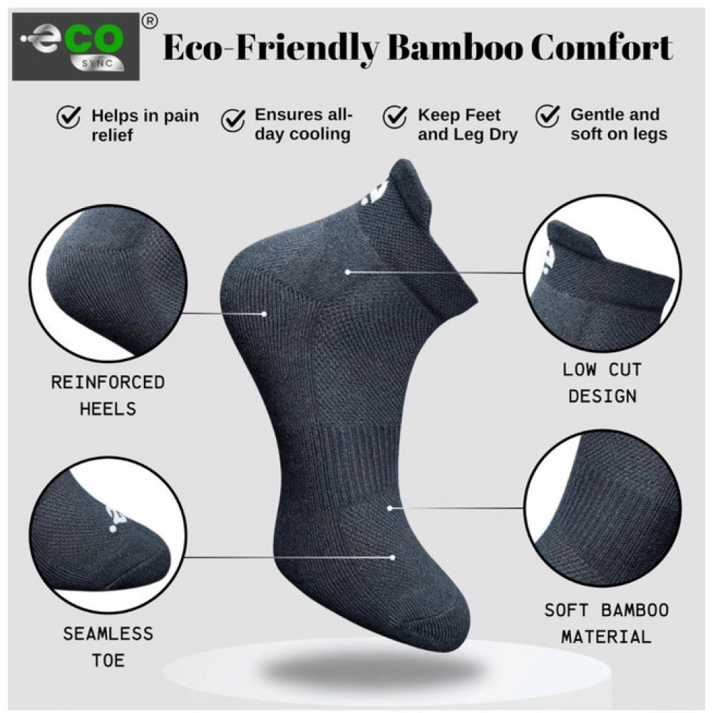 4_Pair Set Unisex Casual Bamboo Cotton Printed Ankle Length Socks (Multicolor)