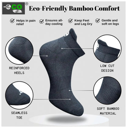4_Pair Set Unisex Casual Bamboo Cotton Printed Ankle Length Socks (Multicolor)