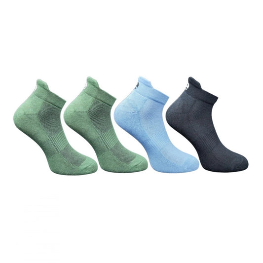 4_Pair Set Unisex Casual Bamboo Cotton Printed Ankle Length Socks (Multicolor)