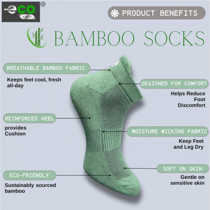 4_Pair Set Unisex Casual Bamboo Cotton Printed Ankle Length Socks (Multicolor)