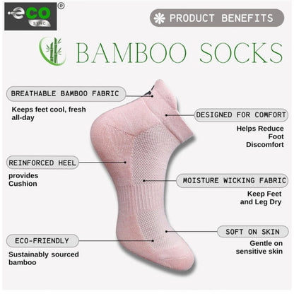 4_Pair Set Unisex Casual Bamboo Cotton Printed Ankle Length Socks (Multicolor)
