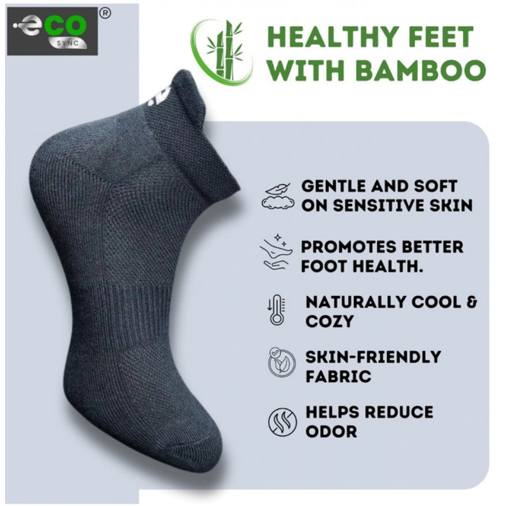 4_Pair Set Unisex Casual Bamboo Cotton Printed Ankle Length Socks (Multicolor)