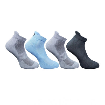 4_Pair Set Unisex Casual Bamboo Cotton Printed Ankle Length Socks (Multicolor)